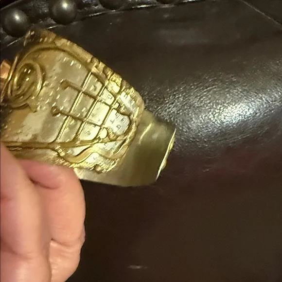 Vintage Artisan Mixed Metal Brutalist With Black Onyx Cuff Bracelet - Picture 7 of 13